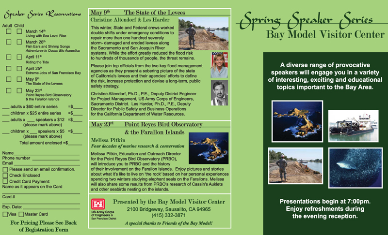 Spring Speaker Series Brochure for the Bay Model Visitor Center