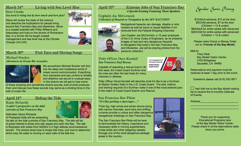 Spring Speaker Series Brochure for the Bay Model Visitor Center