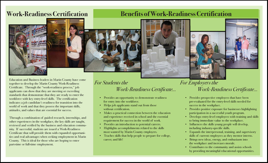 Marin County Work Readiness Certificate Brochure
